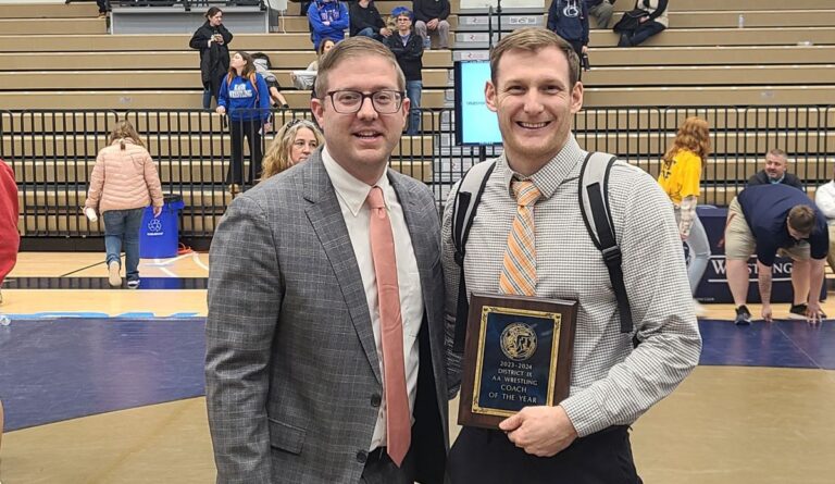 2024 Coach of the Year B.J. Greenman Port Allegany with Pete Grecco